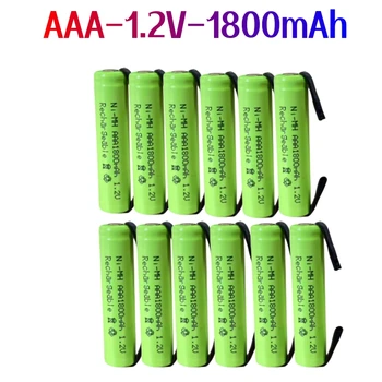 1,2 V 1800mAh Ni-Mh bateriji AAA Baterije za ponovno Polnjenje Celic Z Spajkanje Zavihki Za Philips Braun Električni Brivnik Britev zobna ščetka