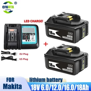 100% BL1860 Polnilna Baterija 18 V 18000mAh Litij-ion baterija za Makita Baterija 18v BL1840 BL1850 BL1830 BL1860B LXT 400+Polnilec
