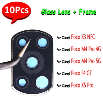 10Pcs，Original Za Xiaomi Poco X3 NFC Globalni Različici Kamera Zadaj Steklo Objektiv Pokrov Z Okvirjem Držalo z Nalepko Replaceme