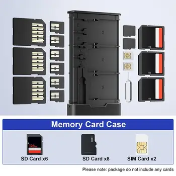 16 V 1 Prenosni Aluminija Pomnilniško Kartico Škatla za Shranjevanje Kartice SIM na Pomnilnik Telefona Iglo Pin Pomnilniški Primeru Za IPhone, Samsung