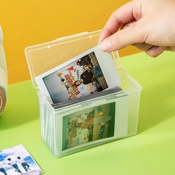 1PC Pregleden Plastična Škatla za Shranjevanje Photocards Majhne Kartici Zbiranje Organizator Škatla za Shranjevanje Desk Organizator Tiskovine Polje