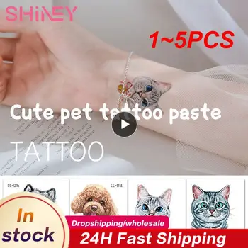 1~5PCS Risanka Tetovaže Otrok Stranka Ličila Roža, Mačka, Pes Metulj Začasno Body Art Enkratno uporabo Nalepk