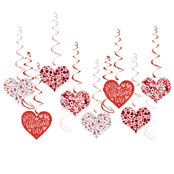 2 Nastavite Srce Spirala Oznake Valentinovo zabavo Dekoracijo Ljubezen Spirala Viseči Okras Spirala Oznako Dekoracijo