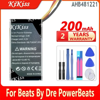 200mAh KiKiss Novo Baterijo AHB481221 Za Beats By Dre PowerBeats 2 3 PowerBeats2 PowerBeats3 Baterije