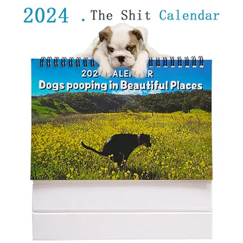 2024 Psi Pooping Koledar stenski planer jianwu koledar dekor desk pribor kawaii calendario planificador