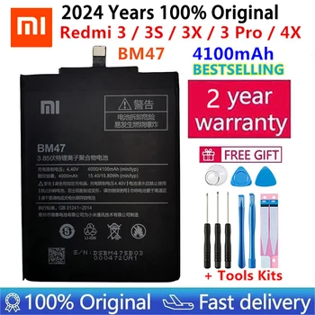 2024 Xiao mi 100% Originalni BM47 4100mAh Baterija Za Xiaomi Redmi 3S 3X Redmi 4X Redmi 3 / 3pro BM47 Zamenjava Baterije +Orodja