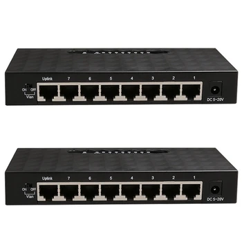 2X 8 Port Gigabitno mrežno Stikalo 1000Mbps Gigabit Ethernet Omrežja Lan Stikalo Hub Ethernet Smart Preklopnik EU Plug