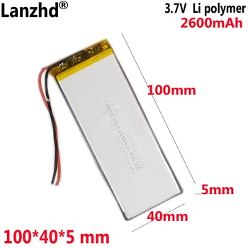 3,7 V 2600mAh Lipo Polimer Baterija Za tablični računalnik učenje pralni baterije 5040100 4540100 5040105 5040110