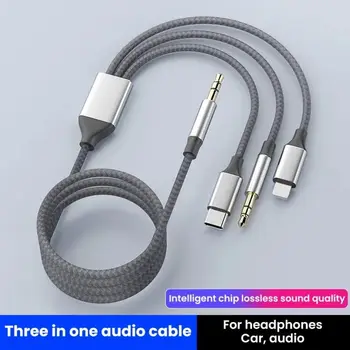 3 V 1 Tip-C/3.5 mm Priključek Aux Kabel Za iPhone, iPad Avto Zvočnik Slušalke Avdio Kabel Adapter za Huawei Samsung Xiaomi 1,2 M