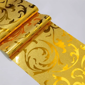 3D Tri-Dimenzionalni Zlato Folijo Ozadje Steber Ktv Bar Števec Bleščice Steno Papirjev Roll Cvetlični Ozadje Reflektivni
