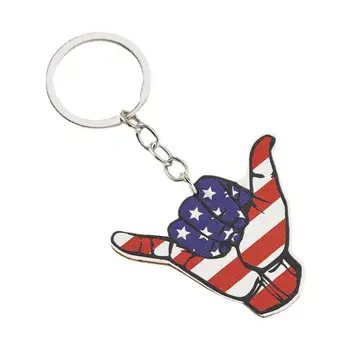 Ameriški Keychain Lesene Ameriško Zastavo Keychain Avto Keychain Obesek Pribor Patriotske Dan Neodvisnosti Darilo Ameriški