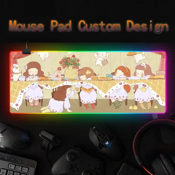 Anime risanke umetnosti mouse pad, RGB žareče krajine osebno mouse pad, ki meri DIY tabela pad