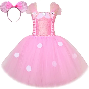 Baby Roza Minnie Kostume za Dekleta Rojstni dan Balet Tutus Otroci Božično noč Čarovnic Obleke Princess Cartoon Živali Obleko