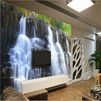 beibehang 3d stereoskopski kitajski gorska in vode slap TV ozadje ozadje dnevna soba, spalnica freske de papel parede