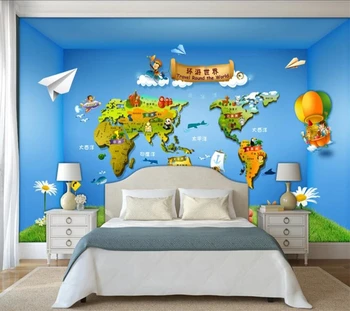 beibehang de papel parede ozadje po Meri 3D moralno trdni zemljevidu sveta otroški sobi v ozadju stene papirjev doma dekor ozadje