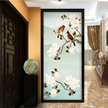 beibehang ozadje po Meri 3d ročno poslikano cvetje in ptice novi Kitajski slog verandi ozadju olay okras stene papirja