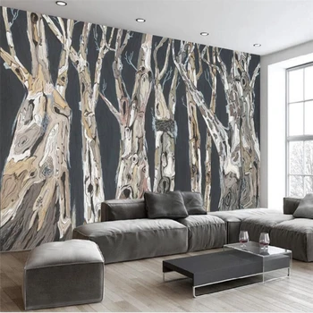 beibehang Skandinavskih sodobno abstraktno ročno poslikane drevo v ozadju stene po meri, velika zidana umetnih, sintetičnih vlaken, ozadje de papel parede