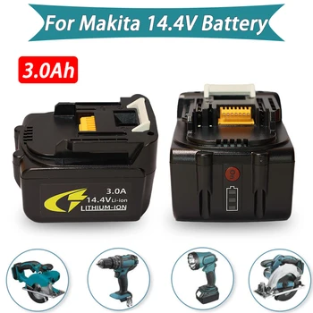 BL1430 Makita Baterijo 3000mAh 14,4 V BL1415 BL1440 196875-4 194558-0 195444-8 Li-Ionska Akumulatorska Baterija za LED indikator
