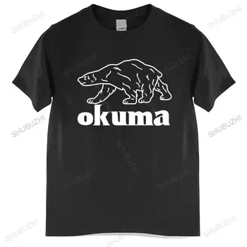Bombaž Tshirt moški poletje Vrhovi Okuma Fisher Logotip Visoko Zmogljivost Moških Belega T-Shirt Človek blagovno Znamko T-shirt Večji velikosti