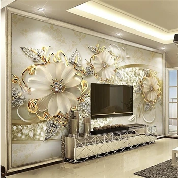 de papel parede ozadje po meri 3d stereo luksuzni zlato Evropski vzorec nakit, dnevna soba, TV ozadju stene doma dekor zidana