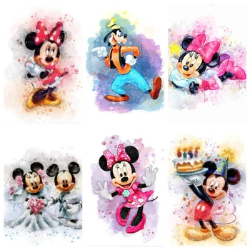 Disney 5D DIY Diamond Slikarstvo Risanka Mickey Mouse Mickey Minnie Navzkrižno Vboda Nastavite Ročno izdelana Darila za Otroke Domov Wall Art