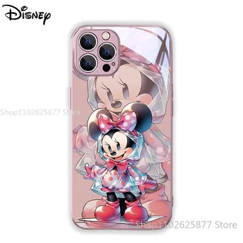 Disney Mickey Minnie Primeru Telefon Za iPhone 14 13 12 11 Max Pro XS XR 6 7 8 Risanka Srčkan Anti-padec All Inclusive Zaščitni Pokrov