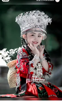Etnične Moda Manjšinske Skupine Miao Otroci Fantje Dekleta Kopalke Stopnji Uspešnosti Festival Obleke Fotografija, Ples, Oblačila