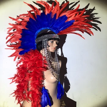 Fazi kažejo pero klobuk seksi indijski karneval pokrivala Klub ples pokrivala