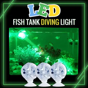 Fish Tank LED Osvetlitev Nepremočljiva Podvodni Reflektor Morskih Noč/Potapljanje Svetlobe, Akvarijske Žarnice Dekoracija dodatna Oprema Padec