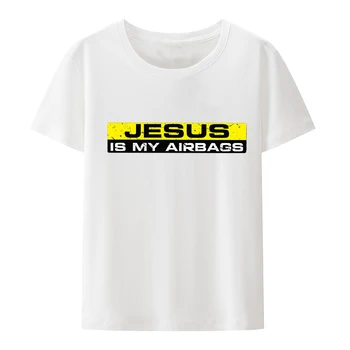 Jezus Je Moj zračne blazine, Kratek Rokav Tee Oglasi Camiseta Hombre Slog T Shirt za Moške Oblačila za Prosti čas Camisa Grafični Tshirt