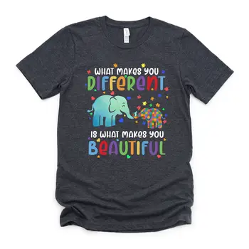 Kaj Vas Naredi Drugačno T Shirt Slon Vključitev Zadevah, za Avtizem Zavedanje Sprejem