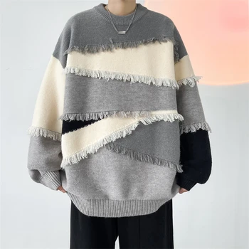 Korejski Modni Moški Sweatercoat Svoboden O-Vratu Puloverji Ženska Jopica Nove Jesensko Zimske Vrhovi Moški Ulične Oblačila