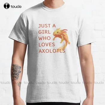Le Dekle, Ki Ljubi Axolotls Ponudbe Klasičnih T-Shirt Sivo Srajco Smešno Umetnosti Harajuku Ulične Risanka Tee Xs-5Xl Darilo po Meri