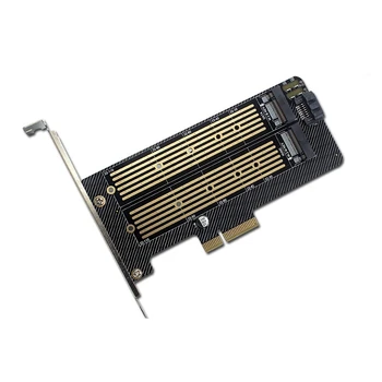 M. 2 Nvme NGFF SSD Za PCIE X4 X8 X16 Reža za Kartico SATA Dual Disk Adapter Širitev Sim Podpira Mkey Bkey Napeljave Nvme Na Usb