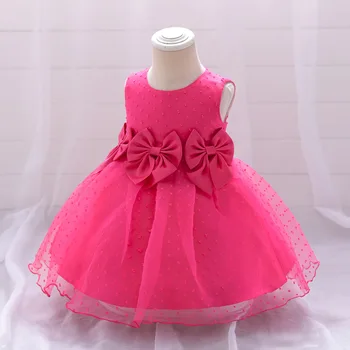 Moda Lok Roža Punca Obleke za Poroke brez Rokavov Čipke Očesa Baby Girl Oblačenja Poletje Dekleta Stranka Obleke 1-3 Let