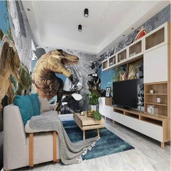 Moderna Spalnica Ozadja Minimalističen 3D Zidana ozadje za otroke, soba Dinozaver otroški sobi v Ozadju Stene Papirja Doma Dekor