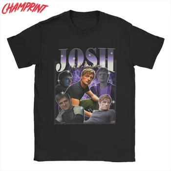 Moške Josh Hutcherson 90. letih Majica Bombaž Vrhovi Prosti čas Kratek Rokav O Vratu Tee Majica Plus Velikost Majice