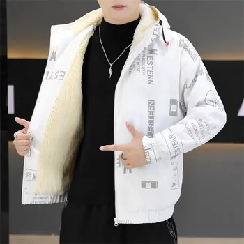 Moški Podloženi Plašči Hooded Moške Navzdol Jopič Zimski Modeli Oblazinjenje v korejskem Slogu Oblačila Parkas 2023 Trend Prešite Luksuzni Vroče Hladno