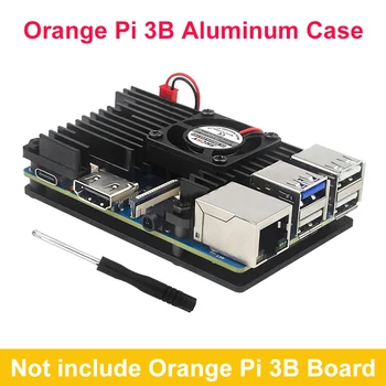 Oranžna Pi 3B Aluminijasto Ohišje Zlitine Kovin Lupini Pasivne Hladilne Komore Z Hladilni Ventilator Silikonski Heatsink za Oranžno Pi 3B