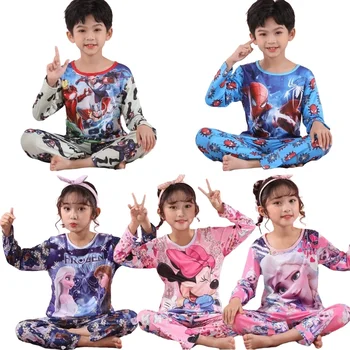Otrok Dekle Pižamo za 3-12 Let Spomladi Dolgo Oplaščeni Pižame bo Ustrezala Fante Oblačila Baby Toddler Sleepwear Otroci Spanja Pižamo Set