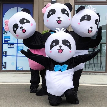 Panda Družine Kostum Nakupovalni center park promot Smrk risanka elf lutke Pustni Festival Kažejo Oblačila