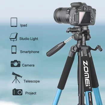 Prenosni Potovanja Kamere, Stojala za Nikon Canon Sony DSLR Projektor Webcam, 187 cm/73.6 cm Visok, Lahek Aluminij Telefon Stojalo