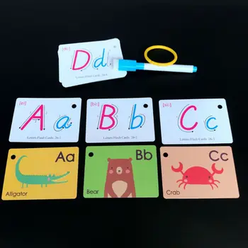 Preschooler Otrok Abeceda Angleščina Učenje Živali Flash Kartice Pomnilniško Usposabljanje, Izobraževalne Igrače Za Učenje Kartic