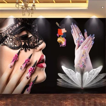 Prilagodite katero koli velikost ozadje 3D zidana modno kozmetični salon manikure orodje v ozadju stene de papel parede Dekorativne slike