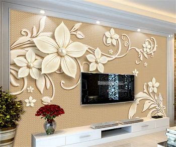 Prilagodite katero koli velikost ozadje zidana Nordijska luksuzni tri-dimenzionalni, nakit, rože dnevna soba hotel nalepke de papel parede 3d