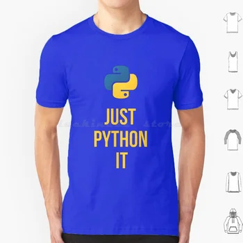 Python Programiranje T Shirt 6Xl Bombaž Kul Tee Razvijalec Jeziku Python Logotip Coder Programsko Kodiranje Programer Kodo
