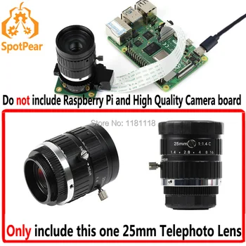 Raspberry Pi 25 mm Telefoto Objektiv za Raspberry Pi Visoke Kakovosti Kamere samo Objektiv potrebovali dodatno Pi HQ Fotoaparat za delo