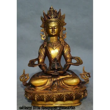 Starine, Stare Gilded Bronasto Buda Amitayus Amitabha Kwan-yin Srečen dolgo življenjsko dobo
