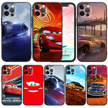 Strela McQueen Disney Avtomobilov, Telefon Primeru Za iPhone 14 13 12 Mini 11 XS Pro Max X XR 8 7 6 Plus 5 SE 2020 Black Funda TPU Pokrov