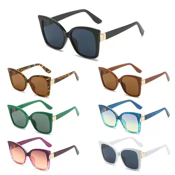 Trendy Y2K UV400 Zaščito Velik Okvir za Očala sončna Očala Mačka Oči, sončna Očala Prevelik Odtenki